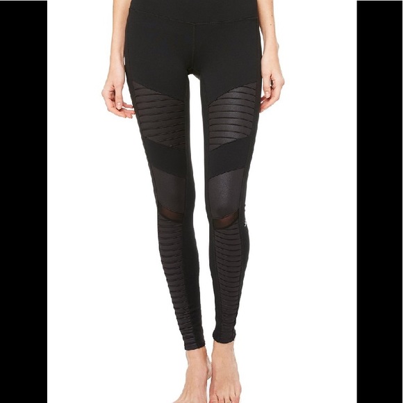 Alo Yoga Moto Leggings Mesh Black Size XS/S